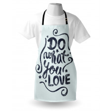 Lettering Blue Grunge Star Apron