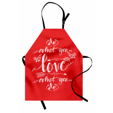 Romantik Mutfak Önlüğü Oklar ve Kalpler ile İlham Veren Yazı