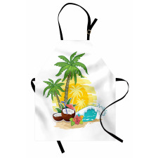 Coconut Drink Palms Apron