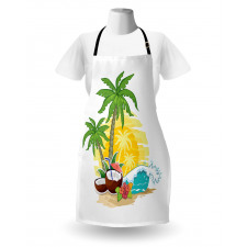 Coconut Drink Palms Apron