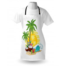 Coconut Drink Palms Apron