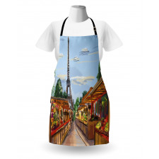 Colorful Sketch Street Eiffel Apron