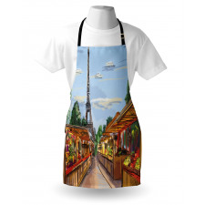 Colorful Sketch Street Eiffel Apron