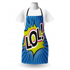 Speech Bubble Halftone Stripes Apron