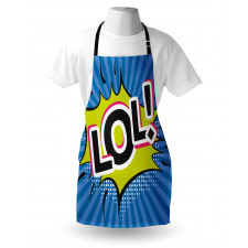 Speech Bubble Halftone Stripes Apron