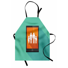 Cartoon Family Silhouette Apron