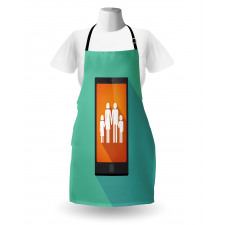 Cartoon Family Silhouette Apron