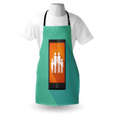 Cartoon Family Silhouette Apron