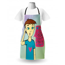 Boy Calling His Mother Apron