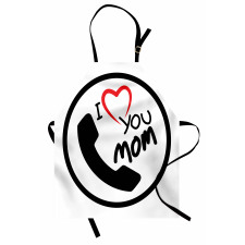 I Love You Mom Message Apron