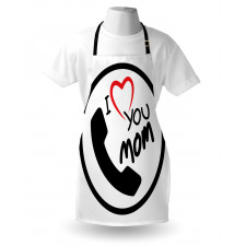 I Love You Mom Message Apron