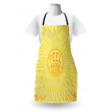 Text Radially Sunbeams Apron