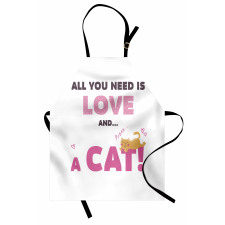 Retro Letters Kitten Apron