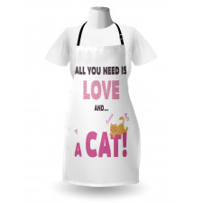 Retro Letters Kitten Apron