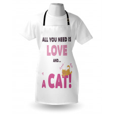 Retro Letters Kitten Apron