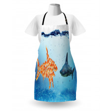 Fish Team up Against Shark Apron