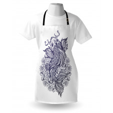 Koi Carp in Dark Blue Tone Apron