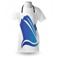 Abstract Blue Ship Apron