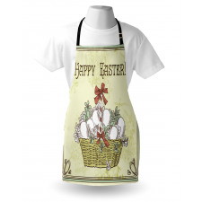 Vintage Ribbon Basket Eggs Apron