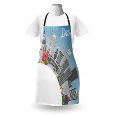 Detroit USA Skyline Art Apron