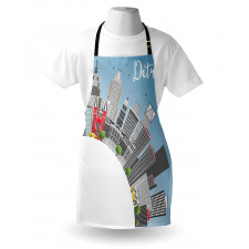 Detroit USA Skyline Art Apron