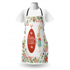 Egg Bunny Bloom Floral Frame Apron