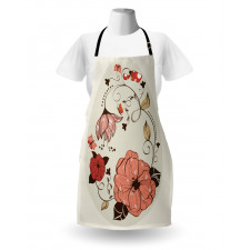 Flowers Ornate Egg Shape Apron