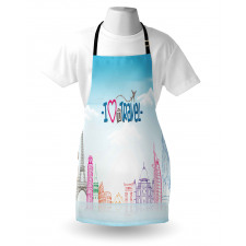 I Love to Travel Words Sky Apron