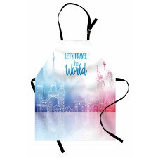 Travel the World Hand Drawn Apron