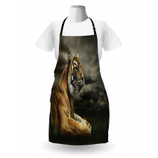 Jungle African Cat Clouds Apron