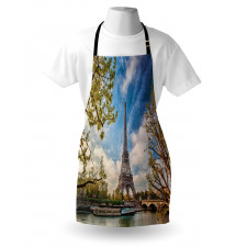 Paris Cloudy Sky Eiffel Tower Apron