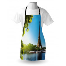 Sunny Day Eiffel Tower River Apron