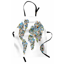 Photos Placed as World Map Apron