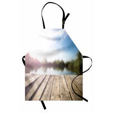 Grunge Wood Pier Blurred Photo Apron