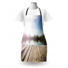 Grunge Wood Pier Blurred Photo Apron