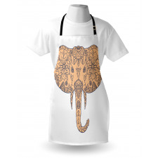 Floral Elephant Head Front Apron