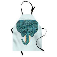 Elephant Head Motif Pattern Apron