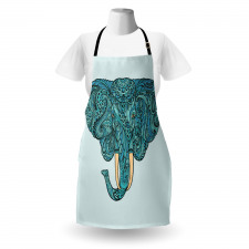 Elephant Head Motif Pattern Apron