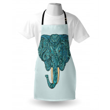 Elephant Head Motif Pattern Apron