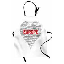 European Country Names Heart Apron