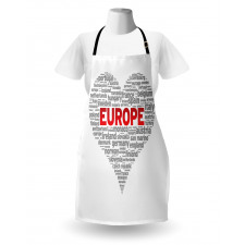 European Country Names Heart Apron