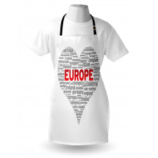 European Country Names Heart Apron