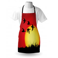 Skein of Geese Migrate Sunset Apron