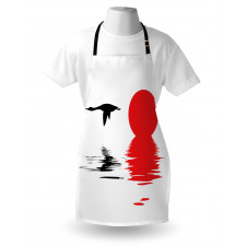 Goose Flying Alone Silhouette Apron