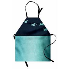 Abstract Birds Curl Ornament Apron