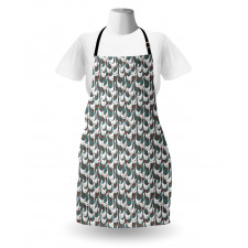 Happy White Birds on Free Apron