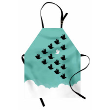 Bird Silhouettes over Clouds Apron