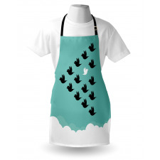 Bird Silhouettes over Clouds Apron