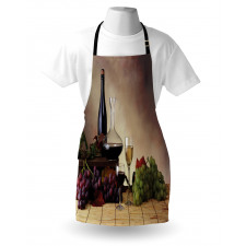 Grapes Wines Bottles Glasses Apron