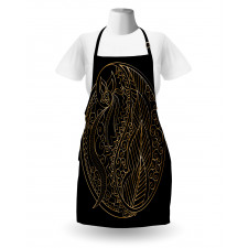 Bohemian Outline Curlicue Apron